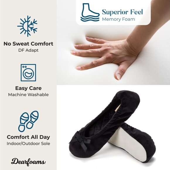 Trendy Women's Layla Ballerina Slippers with Soft Bow & Suede Sole, Size 11-12 - Picture 4 of 6